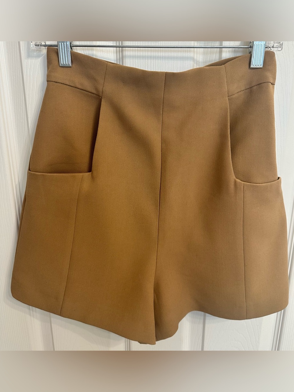 Proenza Schouler White Label Camel High-Waist Tailored Shorts Size 2 $395